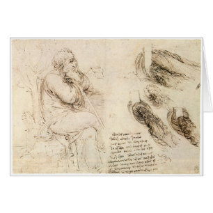 Vieil Homme et Esquisse d'eau de Léonard de Vinci