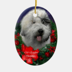 Vieil ornement anglais de cadeaux de Noël de chie