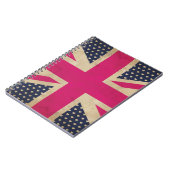 Vieil Union Jack dans le carnet rose de drapeau (Côté gauche)