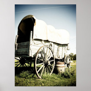 Vieille affiche occidentale du chariot couvert 04