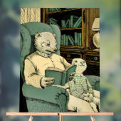 Vieille belette lire un livre à une jeune belette (Neutre)