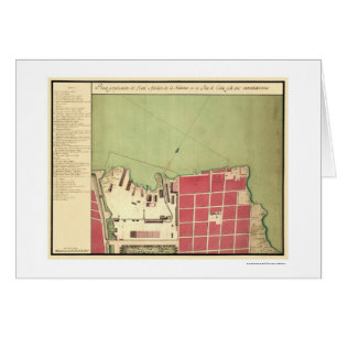 Vieille carte 1720 de ville de La Havane Cuba