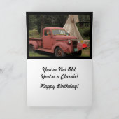 Vieille carte d'anniversaire de camion et de (Intérieur)