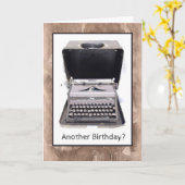 Vieille carte d'anniversaire de machine à écrire (Fleur jaune)