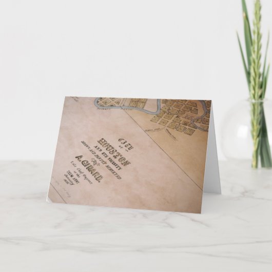 Vieille carte de carte de Houston (Devant)