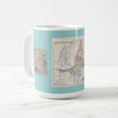 Vieille carte de tasse de mosaïque de l'Israël et (Devant gauche)