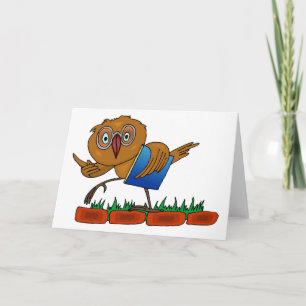 Vieille carte de voeux sage de hibou