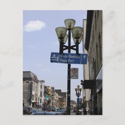 Vieille carte postale de plaque de rue de Montréal (Devant)