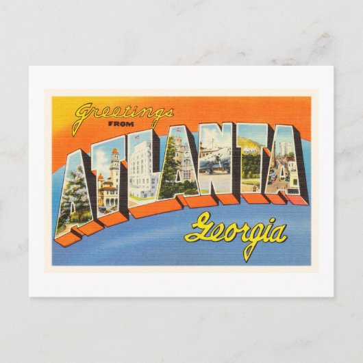 Vieille carte postale de Vintage voyage d'Atlanta (Devant)