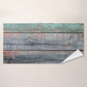 Vieille clôture en bois peinte de couleur différen (Serviette de bain)
