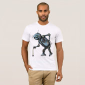 Vieille conception drôle de T-shirt de robot (Devant entier)