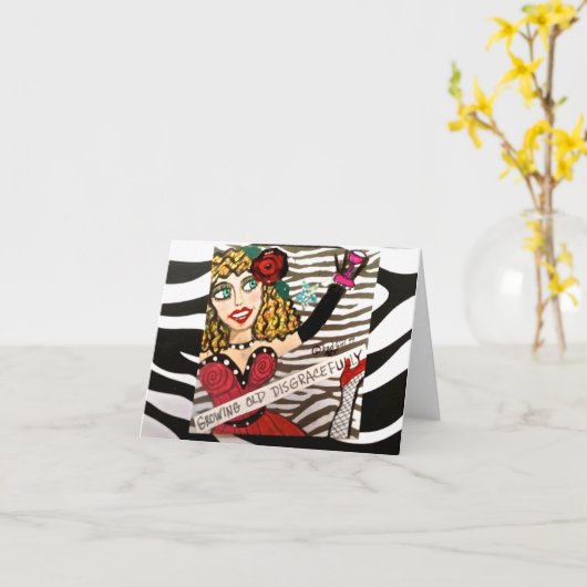 VIEILLE CROISSANCE carte pour notes DÉGRADÉE (Fleur jaune)