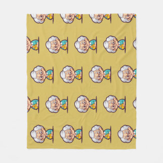 Vieille dame avec couverture de poulet