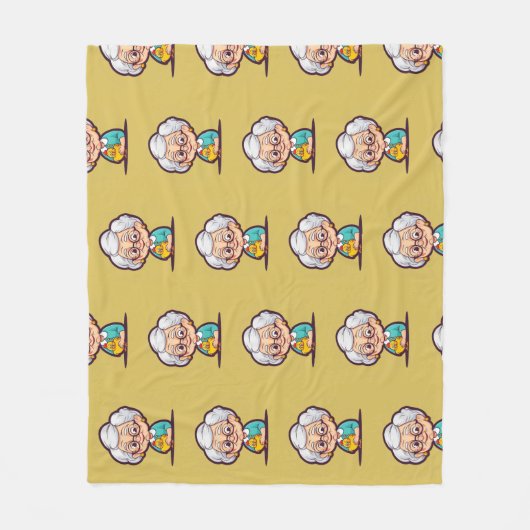 Vieille dame avec couverture de poulet (Devant)