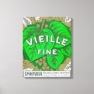 Vieille Fine Wine LabelEurope Canvas Afdruk