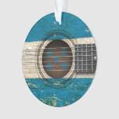 Vieille guitare acoustique avec le drapeau du (devant)