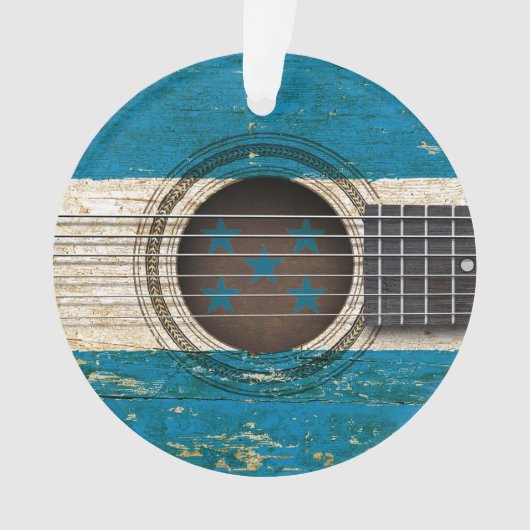 Vieille guitare acoustique avec le drapeau du (devant)