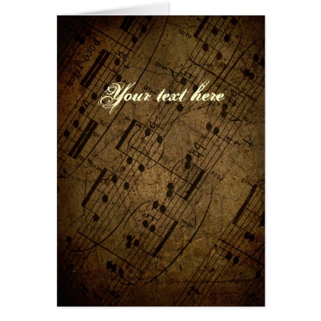 Vieille illustration musicale de feuille, notes (Devant)