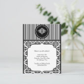 Vieille invitation de partie de damassé de (Debout devant)