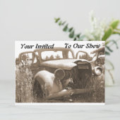 Vieille invitation de voiture pour le Car Show (Debout devant)