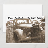 Vieille invitation de voiture pour le Car Show (Devant / Derrière)