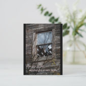 Vieille Maison Délabrée Carte de Publicité Immobil (Debout devant)