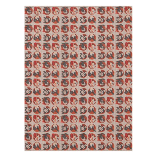 Vieille nappe de point de croix de Faux de (Devant)