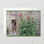 Vieille porte avec le honeysuccle rouge, carte (Devant / Derrière)