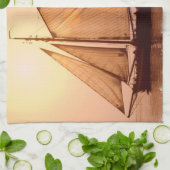 Vieille serviette de cuisine de bateaux de (Plié)