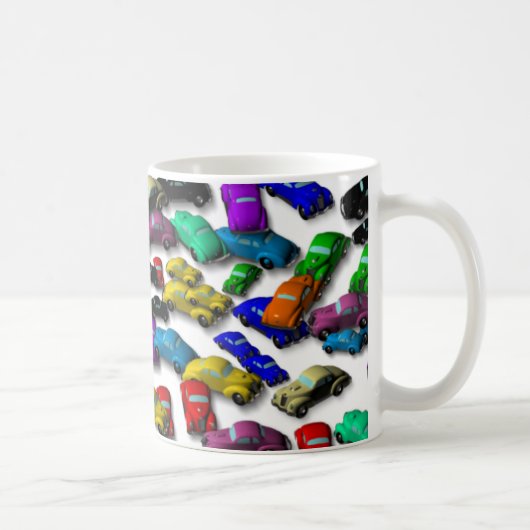 Vieille tasse de café colorée de voitures (Droite)