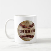 Vieille tasse sale de base-ball avec VOTRE TEXTE (Gauche)