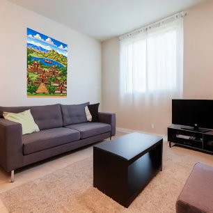 Vieille ville d'Aztèque   AI Art Poster