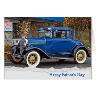 Vieille voiture fête des pères avec Bichon Frise C