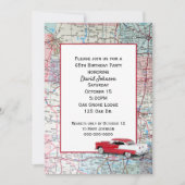 Vieille voiture sur la carte 65e anniversaire (Devant)