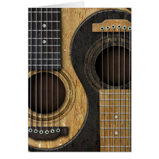 Vieilles et usées guitares acoustiques Yin Yang