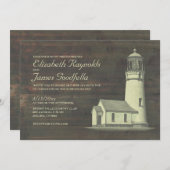 Vieilles invitations de mariage de phare (Devant / Derrière)