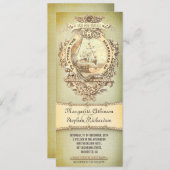 vieilles invitations de mariage nautique vintage (Devant / Derrière)