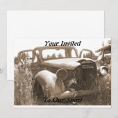 Vieilles invitations de voiture pour le Car Show (Devant / Derrière)