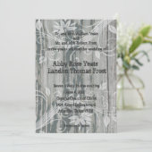 Vieilles invitations florales en bois de mariage (Debout devant)