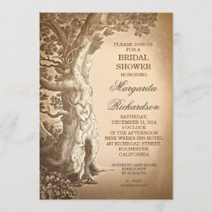 vieilles invitations nuptiales rustiques de douche