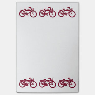 Vieilles notes de post-it rouges de vélo