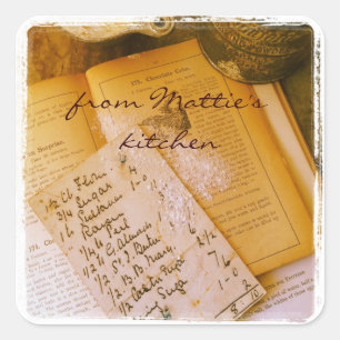 vieilles recettes autocollants carrés