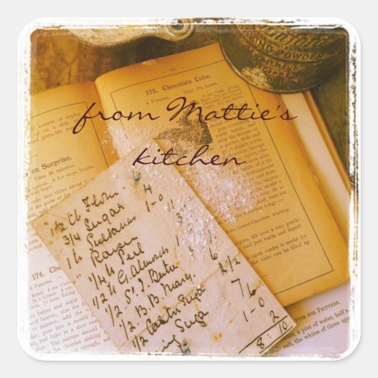 vieilles recettes autocollants carrés (Devant)