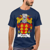 Vieira Coat of Arms Family Crest T-shirt (Voorkant)