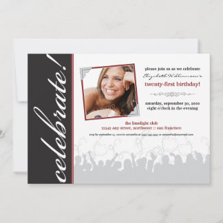 Viel! Birthday Party Invitation (zwart) Kaart