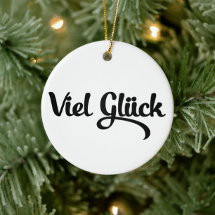 Viel Glück Veel succes in het Duits Keramisch Ornament