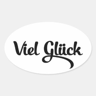 Viel Glück   Veel succes in het Duits Ovale Sticker