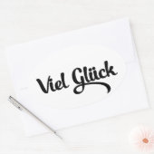 Viel Glück | Veel succes in het Duits Ovale Sticker (Envelop)