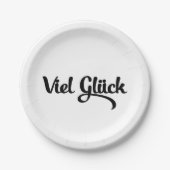 Viel Glück | Veel succes in het Duits Papieren Bordje (Voorkant)