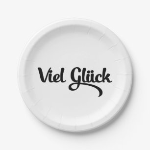 Viel Glück   Veel succes in het Duits Papieren Bordje